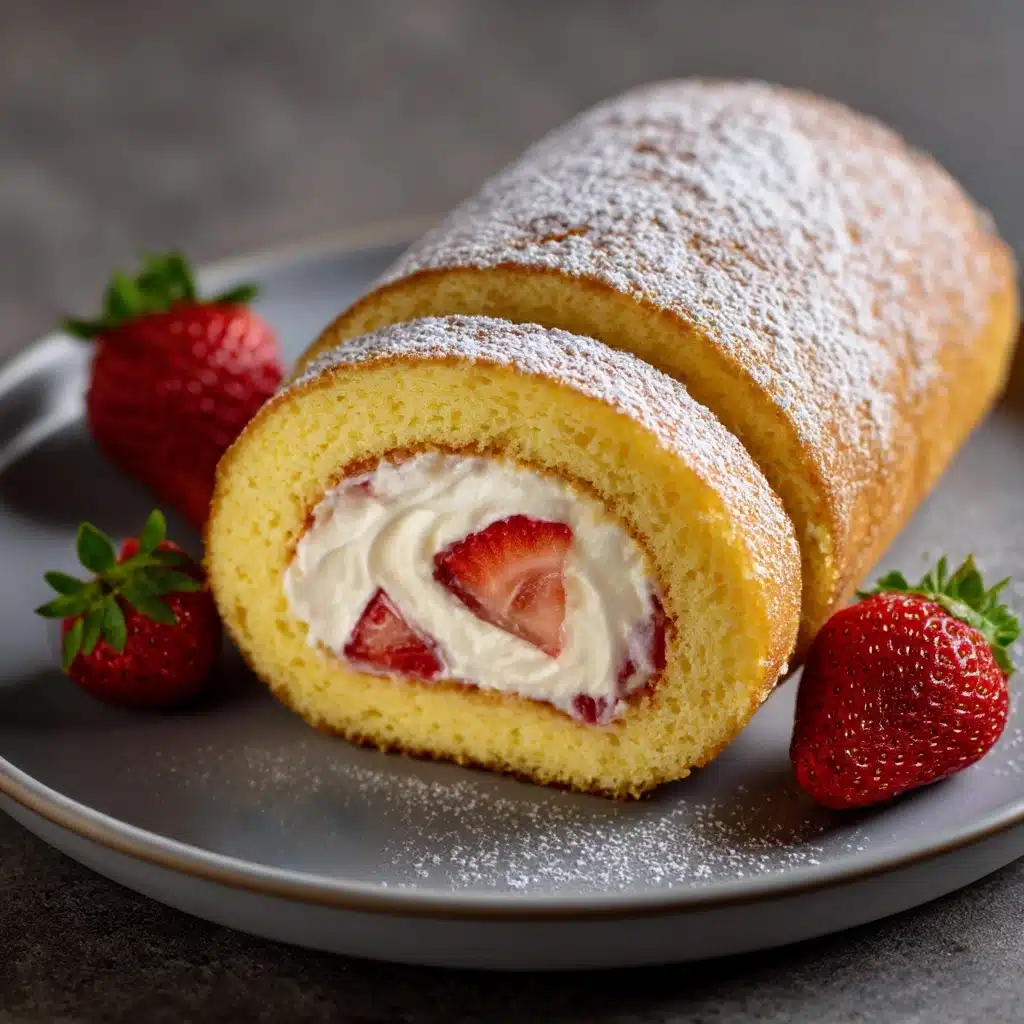 Strawberry Swiss Roll Recipe - Recipe Image