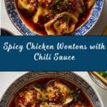 Chicken Wontons in Spicy Chili Sauce Recipe