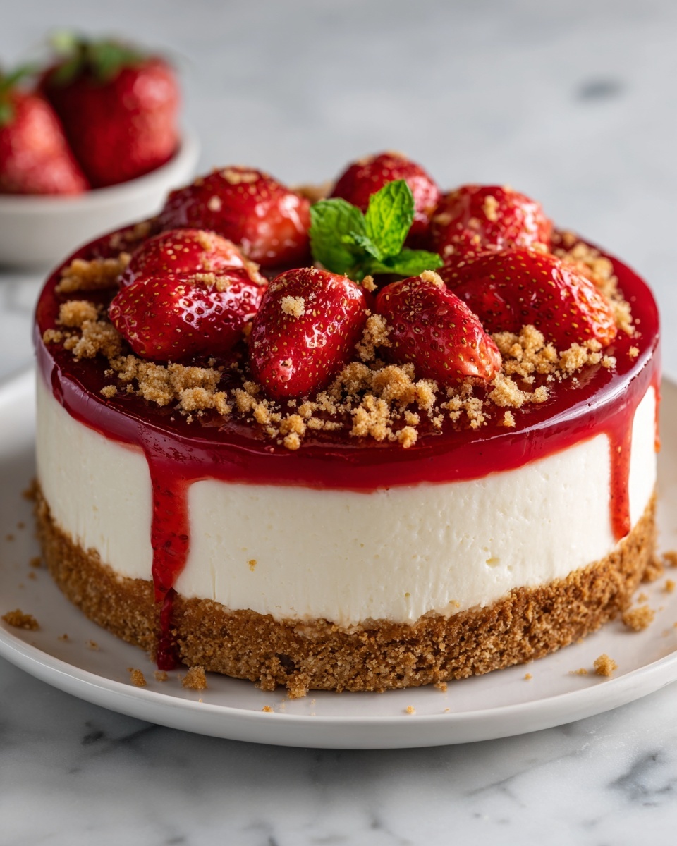 Strawberry Krunch Cheesecake Recipe - Recipe Image