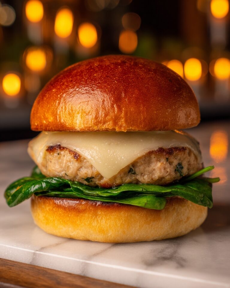 White Cheddar & Spinach Chicken Burgers Recipe