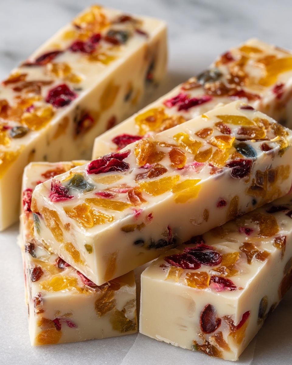 Homemade White Chocolate Nougat Bars with Dried Fruits and Nuts Recipe - Recipe Image