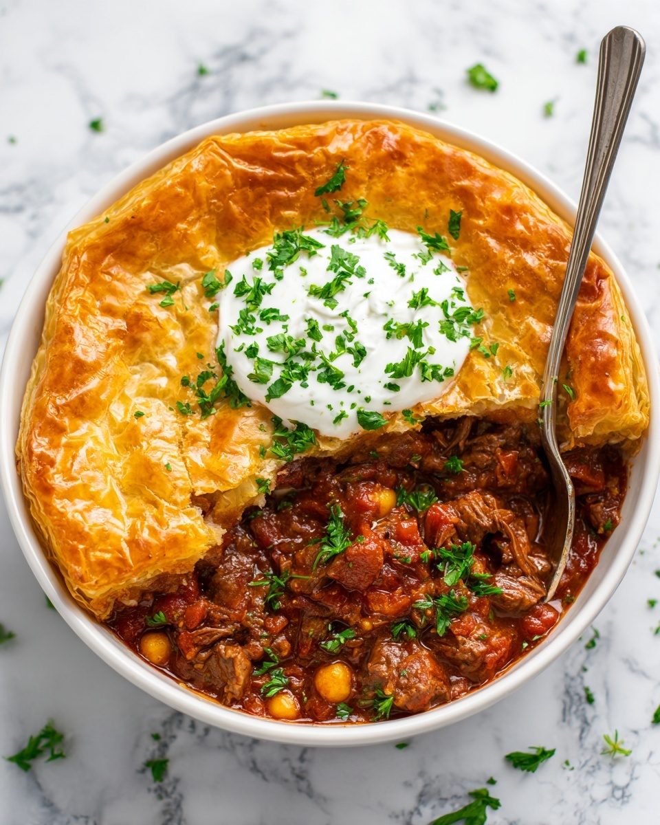 Short Rib Chili Pot Pie Recipe - Recipe Image