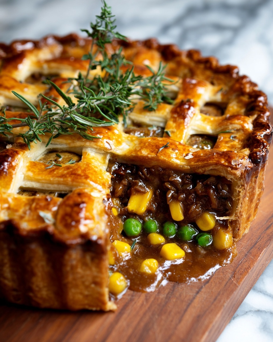 Beef Chuck Pot Pie with Puff Pastry and Vegetables Recipe - Recipe Image
