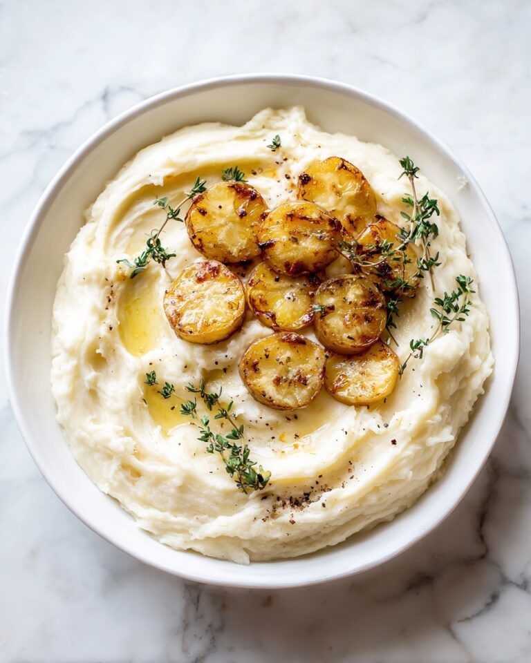 Creamy Parsnip and Cauliflower Puree with Roasted Garlic and Rosemary Recipe
