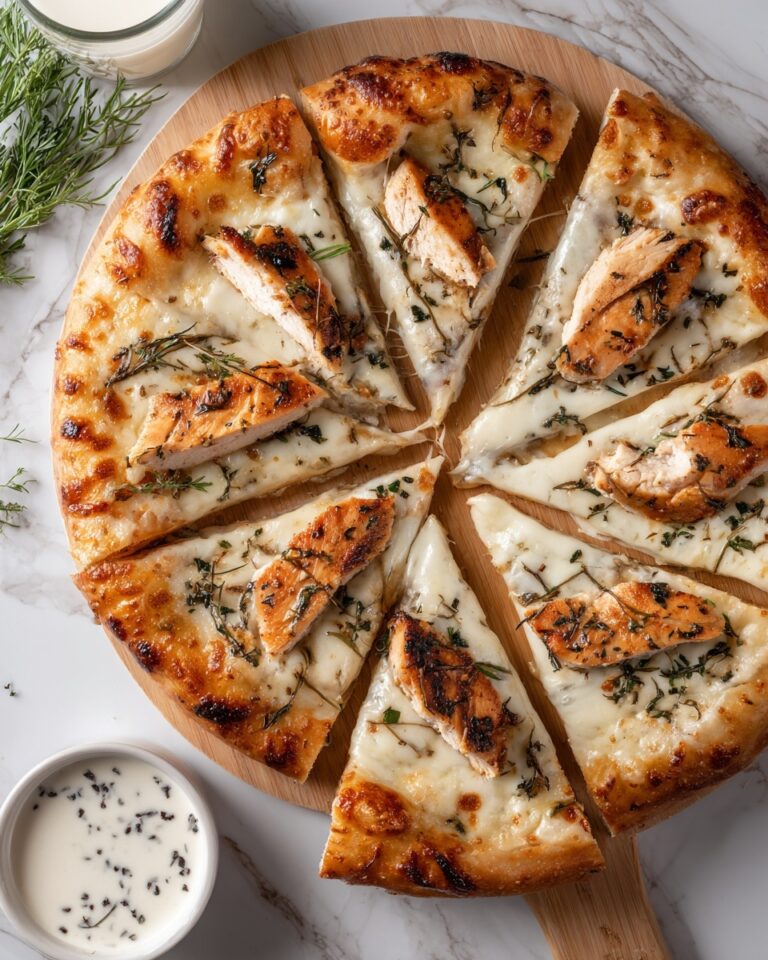 Roasted Garlic, Chicken & Herb White Pizza Recipe