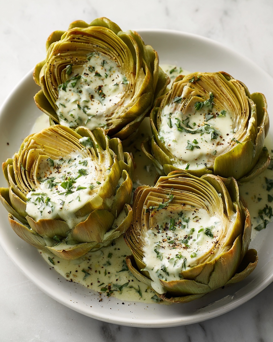 Roasted Artichokes with Garlic Butter Recipe - Recipe Image