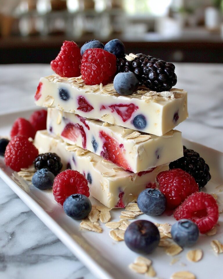 Frozen Yogurt Bark with Berries and Granola Recipe