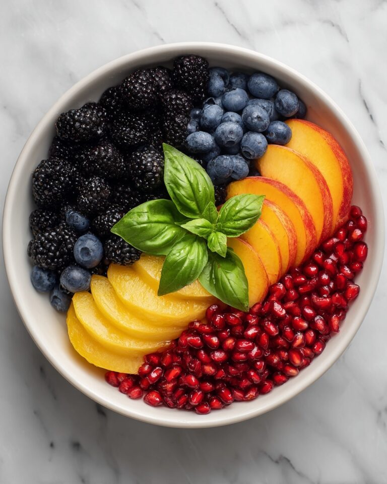 Honey Lime Basil Peach Fruit Salad Recipe