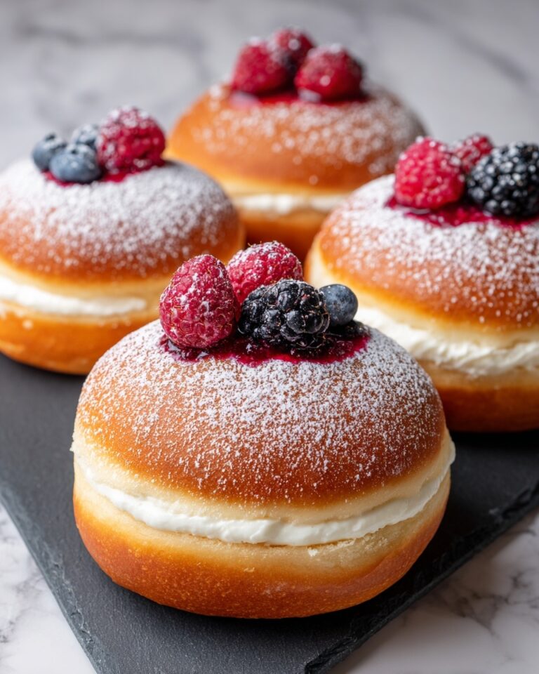 Summer Fruit Cheesecake Stuffed Brioche Doughnuts Recipe