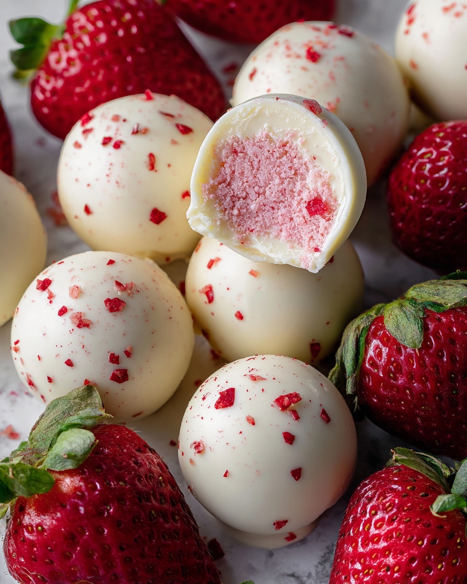 White Chocolate Strawberry Truffles Recipe - Recipe Image