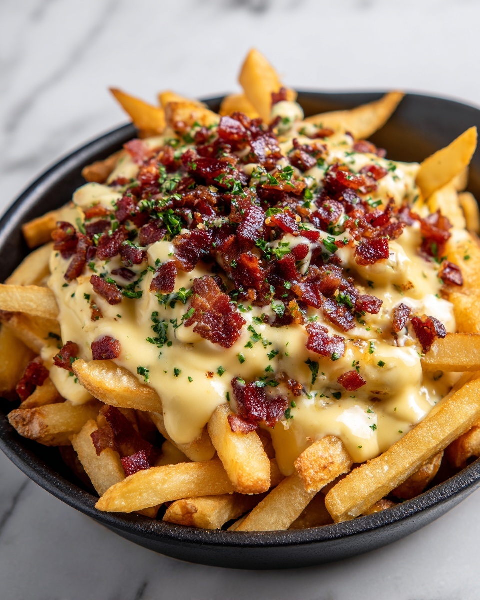 Loaded Cheese Fries with Bacon and Toppings Recipe - Recipe Image