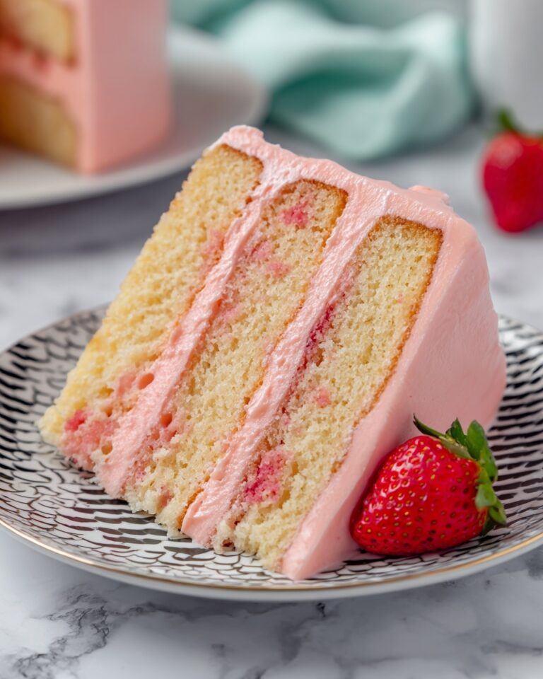 Strawberry Cake with Homemade Strawberry Frosting Recipe