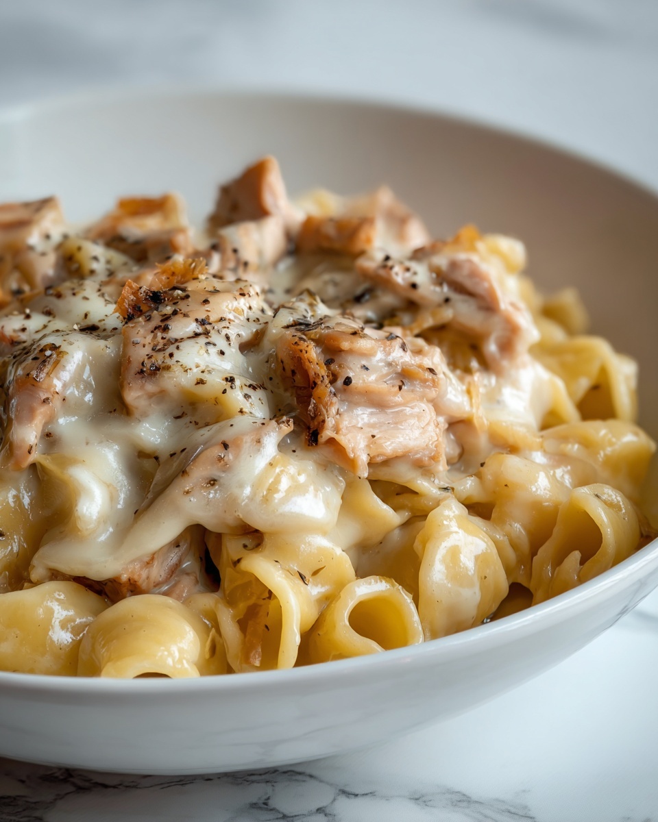 Cheesesteak Tortellini in Rich Provolone Sauce Recipe - Recipe Image