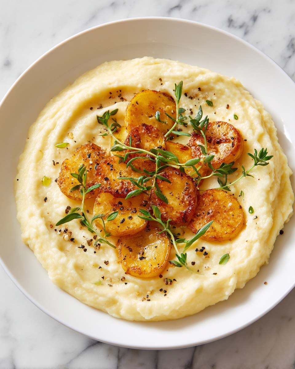 Creamy Parsnip and Cauliflower Puree with Roasted Garlic and Rosemary Recipe - Recipe Image