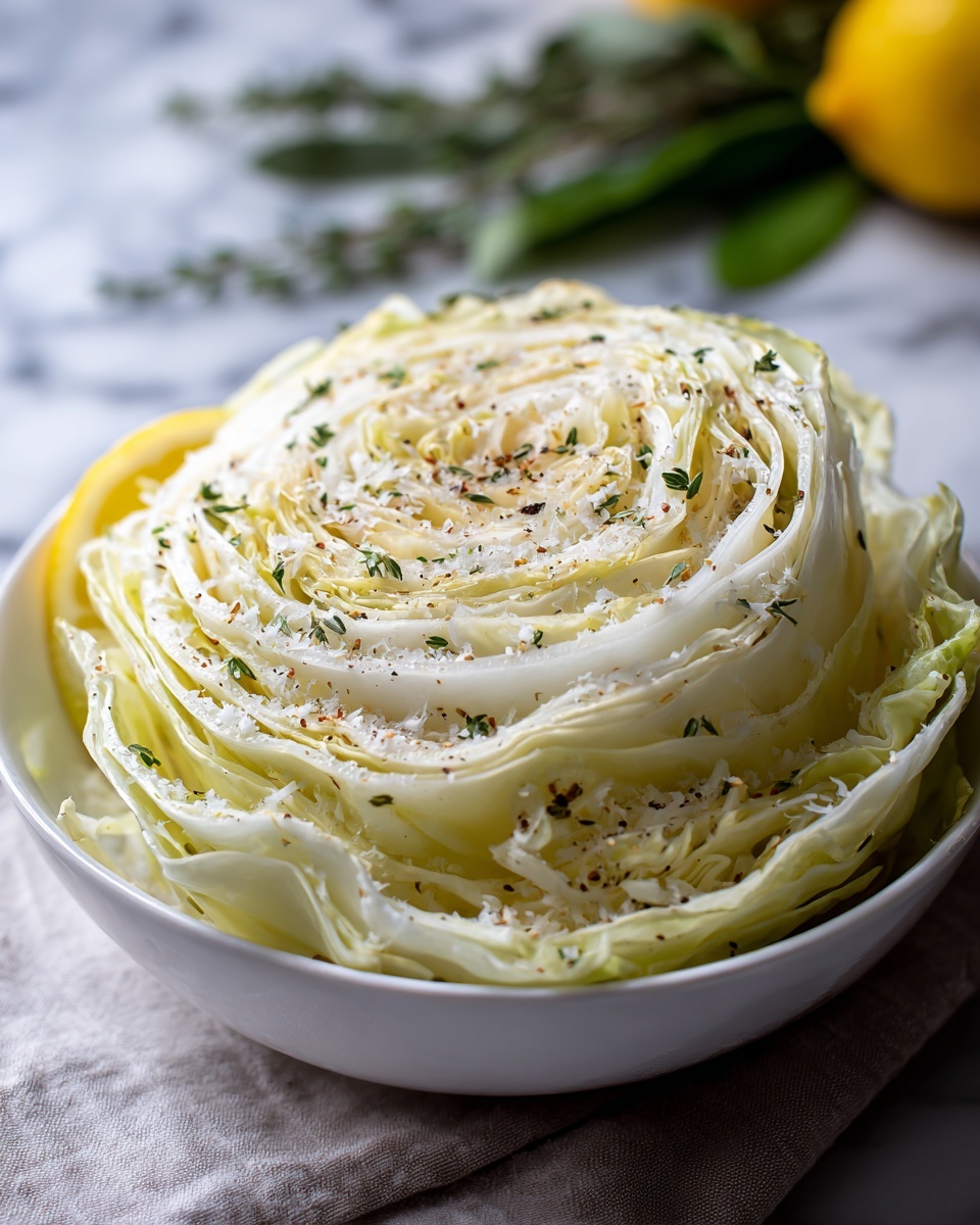 Slow Cooker Garlic Parmesan Whole Cabbage with Lemon Butter Recipe - Recipe Image