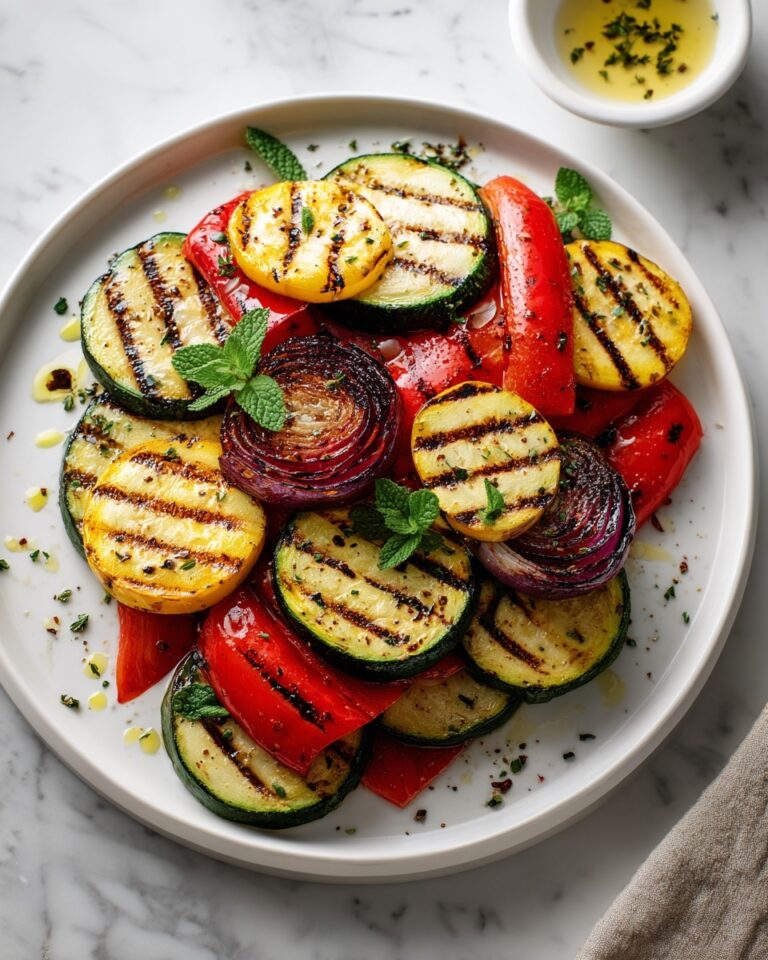 Grilled Vegetable Platter with Spiced Yogurt Sauce Recipe
