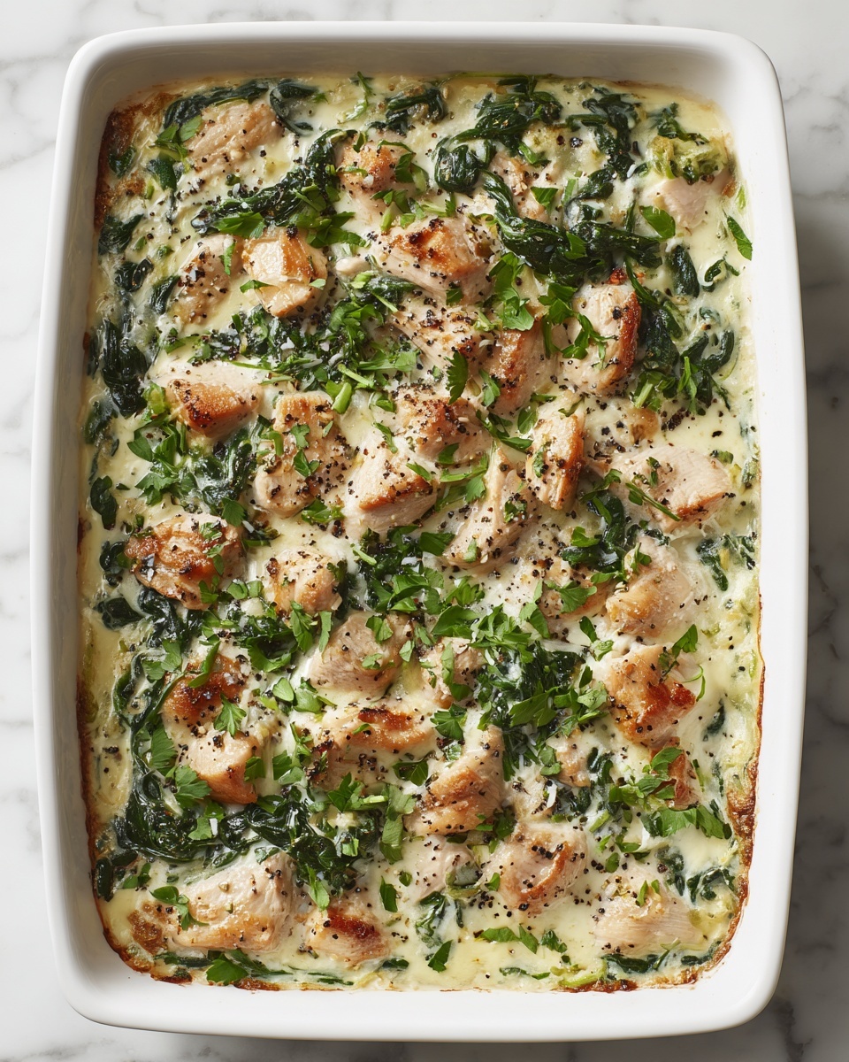 Creamy Chicken and Spinach Casserole Recipe - Recipe Image