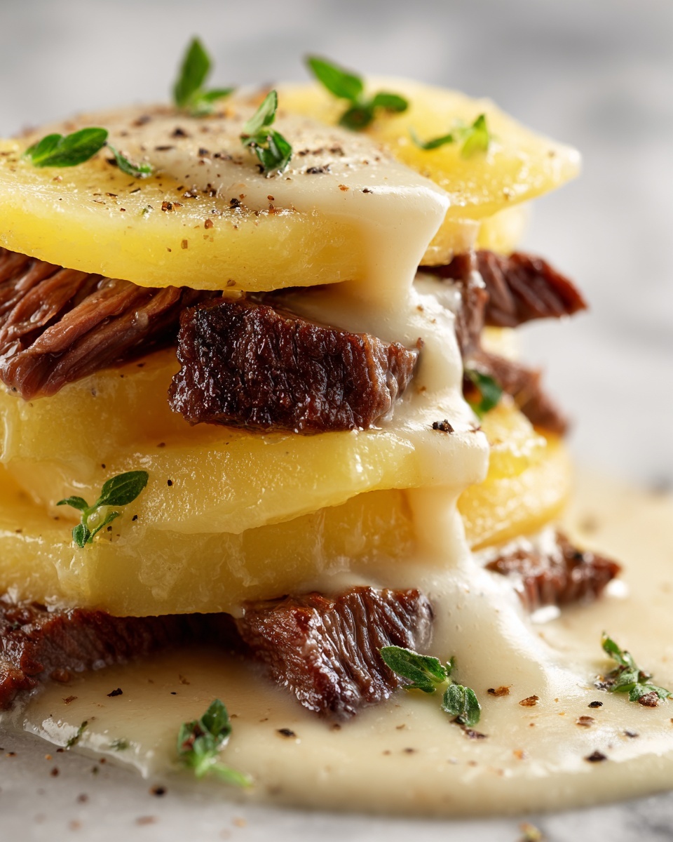 Crockpot Loaded Steak and Potato Bake Recipe - Recipe Image