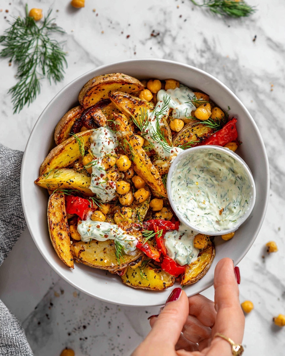 Mediterranean Bowl with Roasted Vegetables and Creamy Tzatziki Recipe - Recipe Image