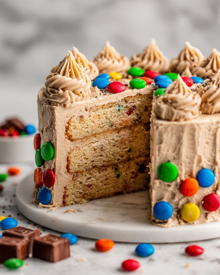 M&M’s Peanut Butter Cake with Peanut Butter Frosting Recipe