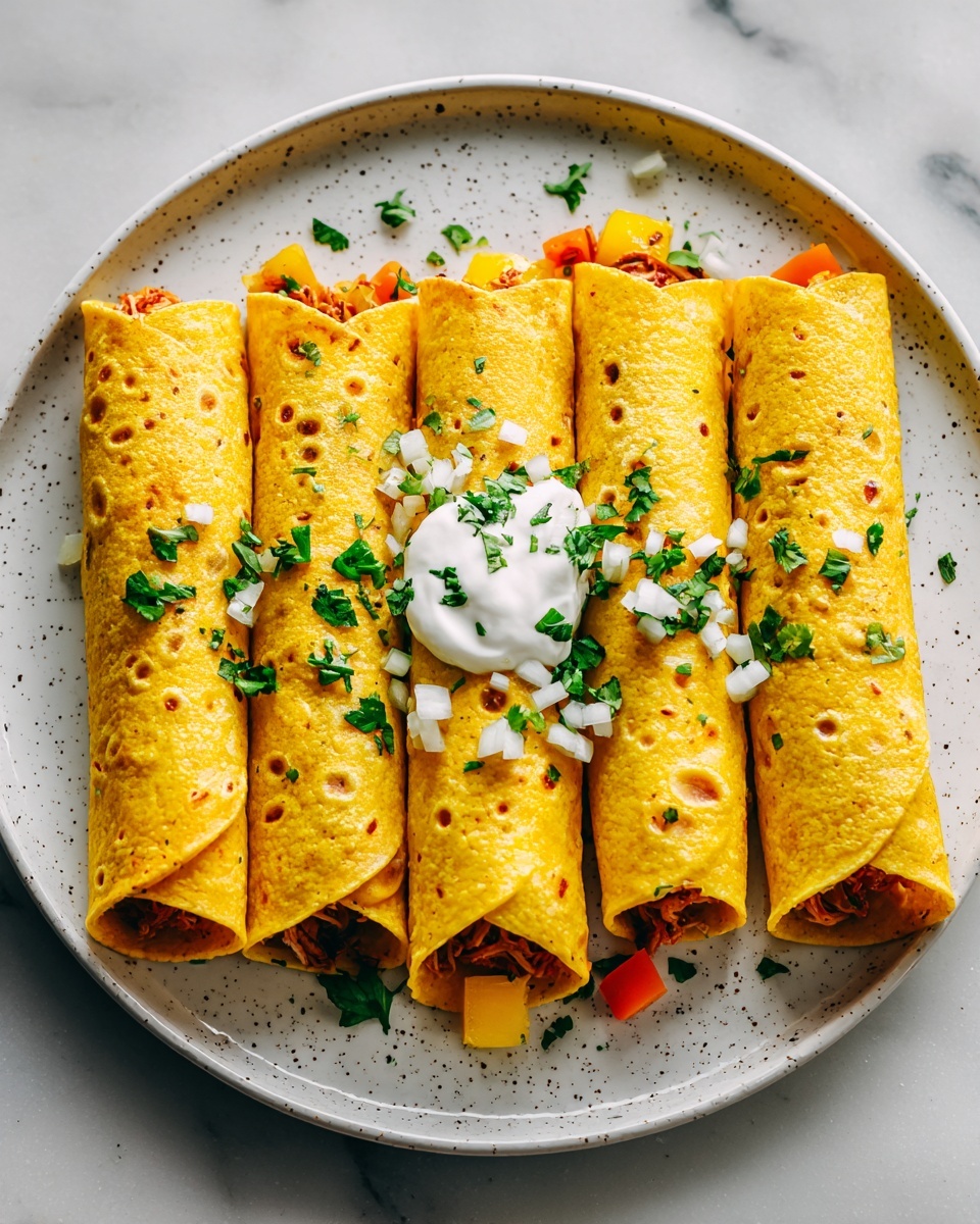 Chicken Flautas with Spicy Fideo Noodles Recipe - Recipe Image