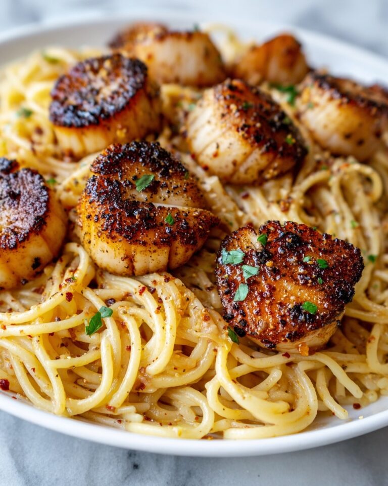 Creamy Tuscan Spaghetti with Jumbo Scallops Recipe