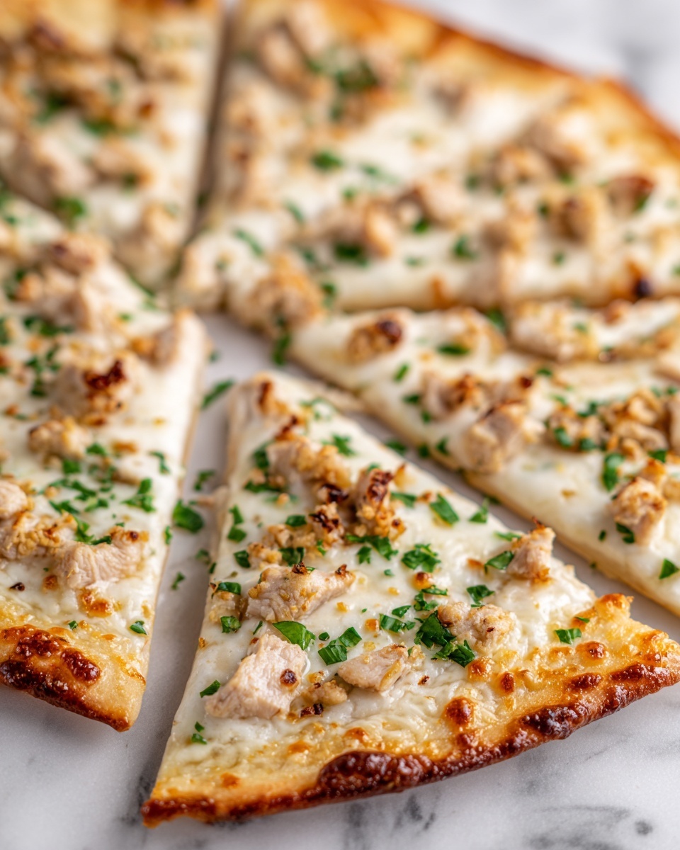 Roasted Garlic Chicken and Herb Pizza Recipe - Recipe Image