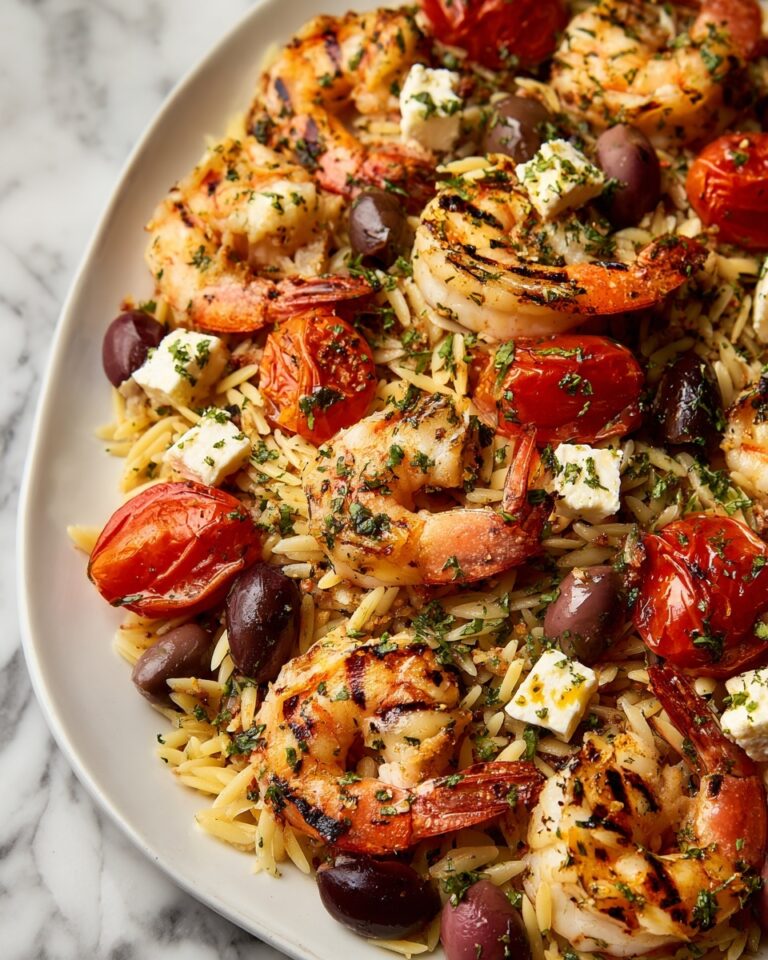 Greek Shrimp Orzo with Feta, Olives, and Tomatoes Recipe