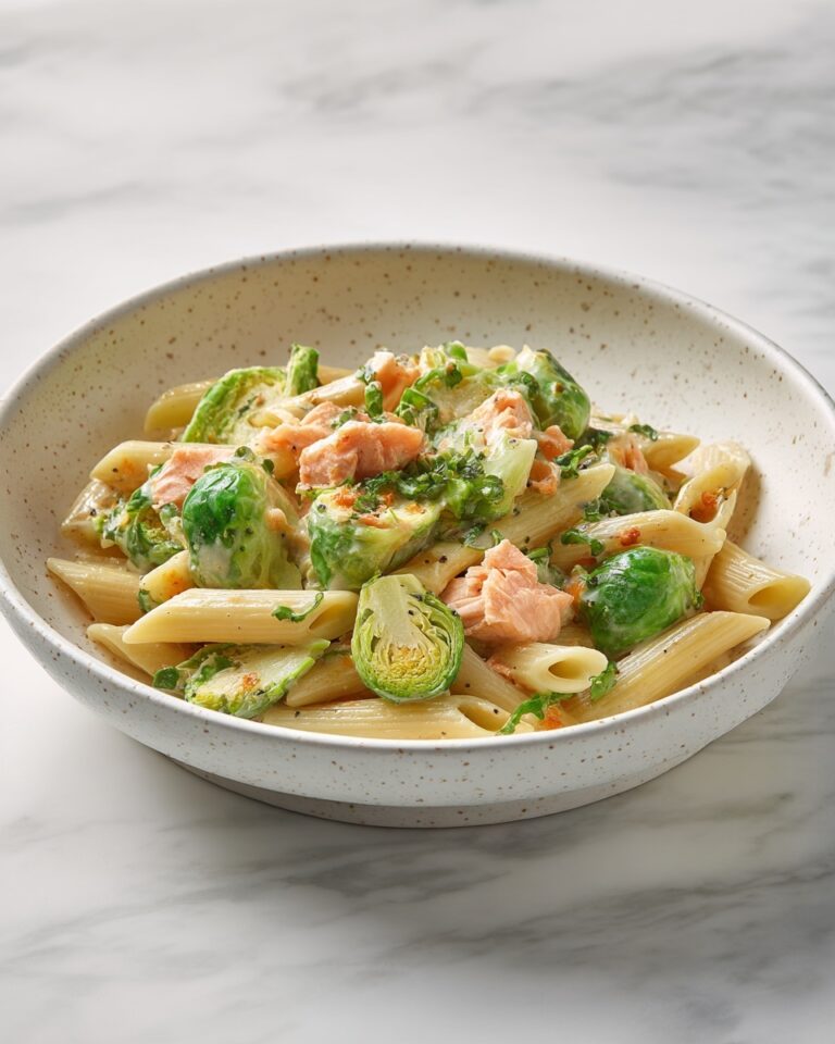 Salmon Pasta with Brussels Sprouts Recipe
