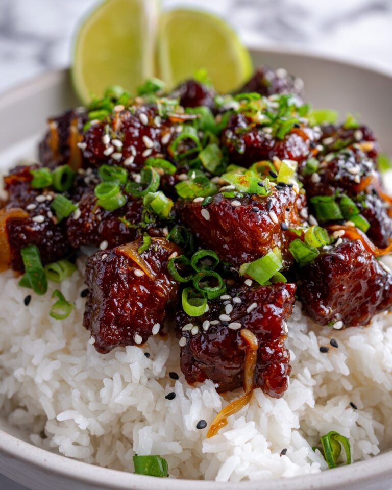 Honey Garlic Lamb with Pickled Cucumber Recipe