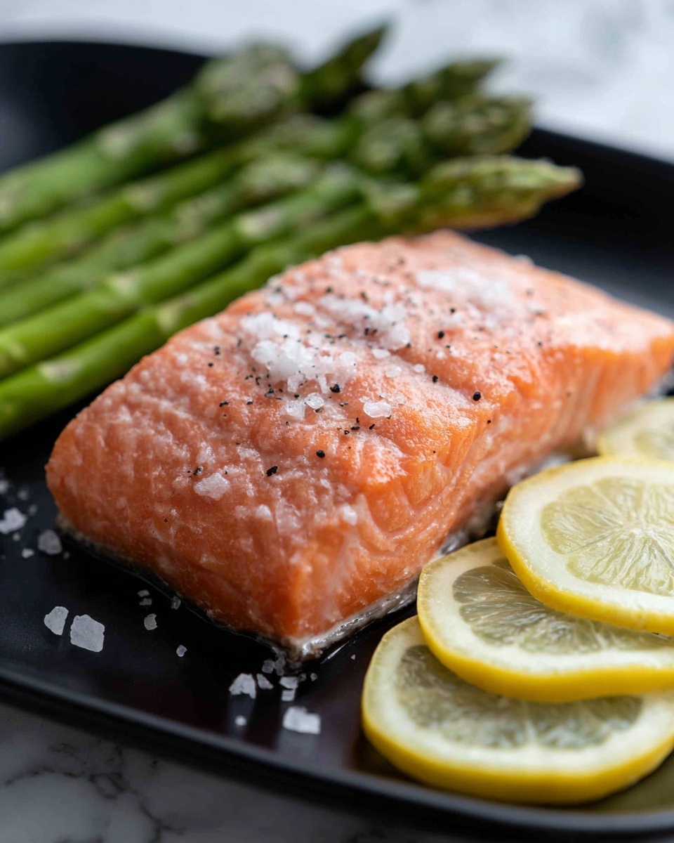 Lemon Pepper Salmon with Garlic Parmesan Asparagus Recipe - Recipe Image