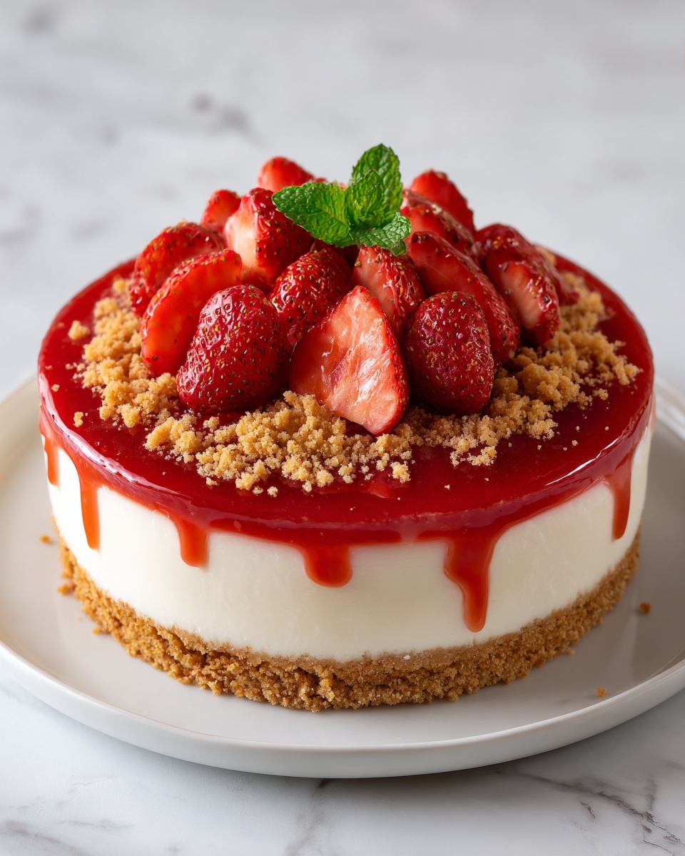 Strawberry Krunch Cheesecake Recipe - Recipe Image