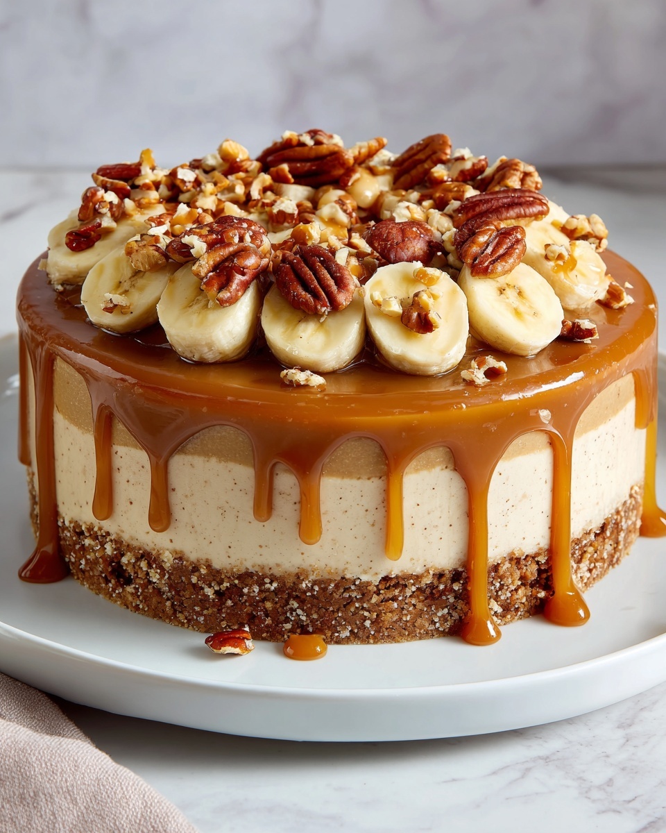 Banana Caramel Nut Cheesecake Recipe - Recipe Image