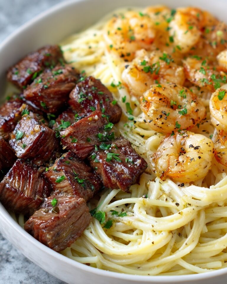 Cajun Shrimp and Steak Alfredo Pasta Recipe