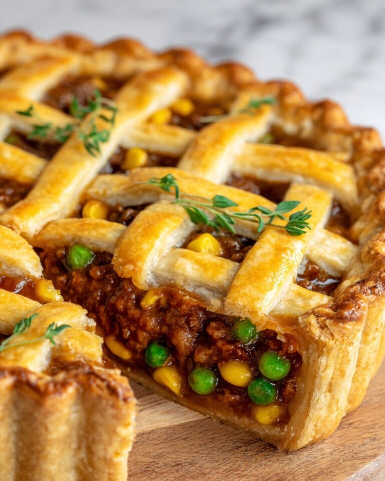 Beef Chuck Pot Pie with Puff Pastry and Vegetables Recipe