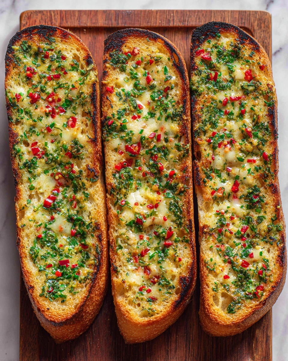 Cheesy Chimichurri Garlic Bread Recipe - Recipe Image