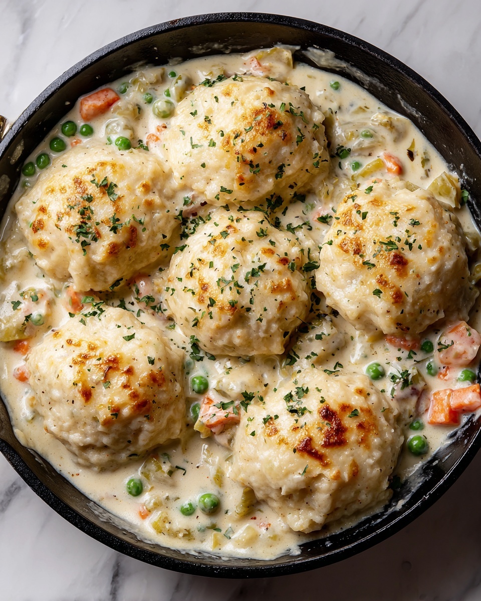 Creamy Chicken and Cheddar Biscuit Casserole Recipe - Recipe Image