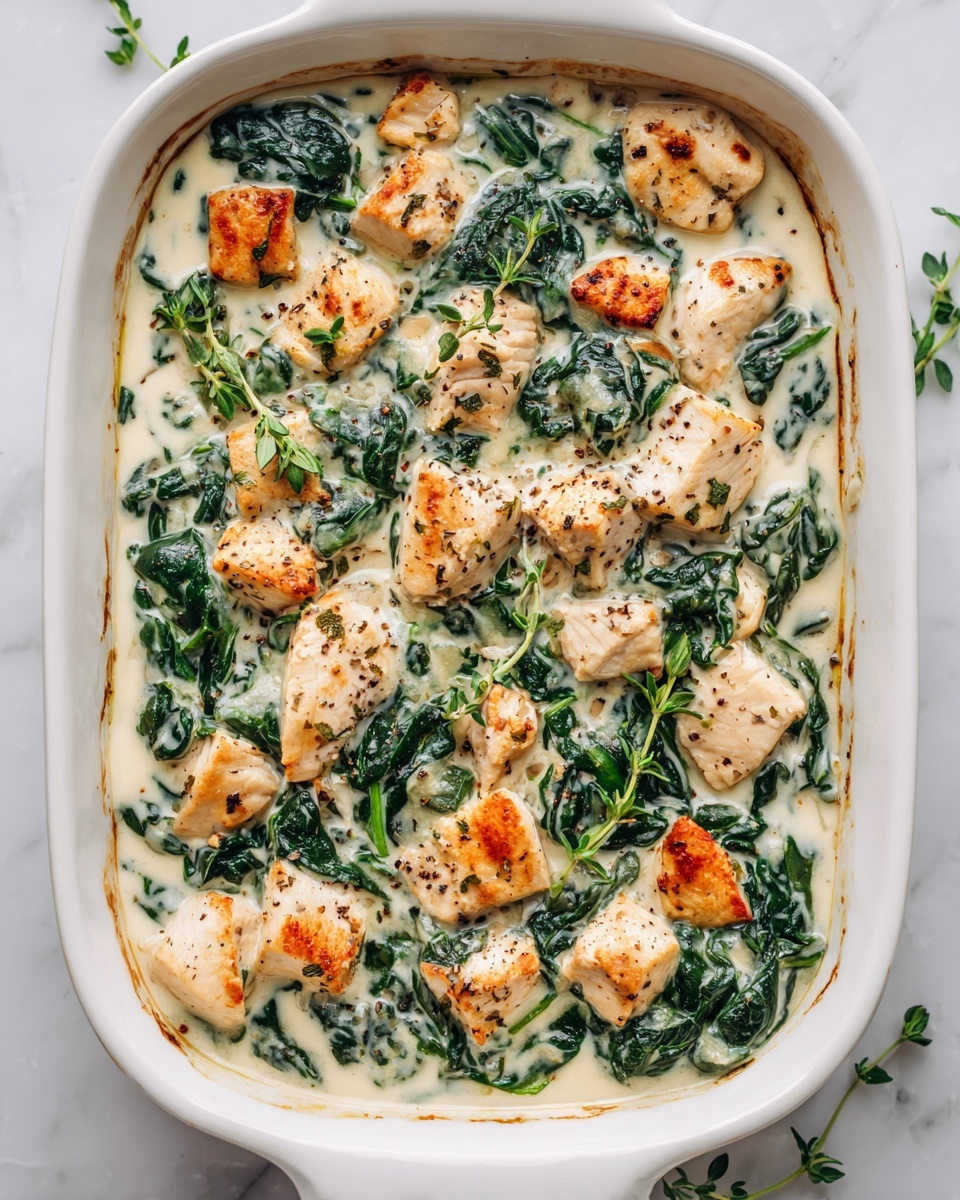 Creamy Chicken and Spinach Casserole Recipe - Recipe Image