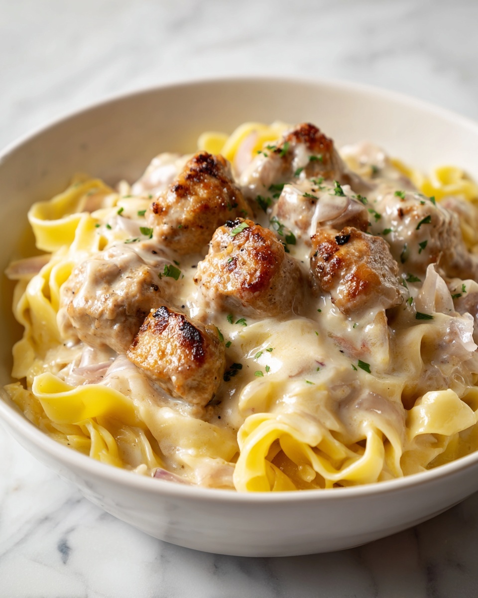 Garlic Butter Chicken Bites with Creamy Parmesan Pasta Recipe - Recipe Image