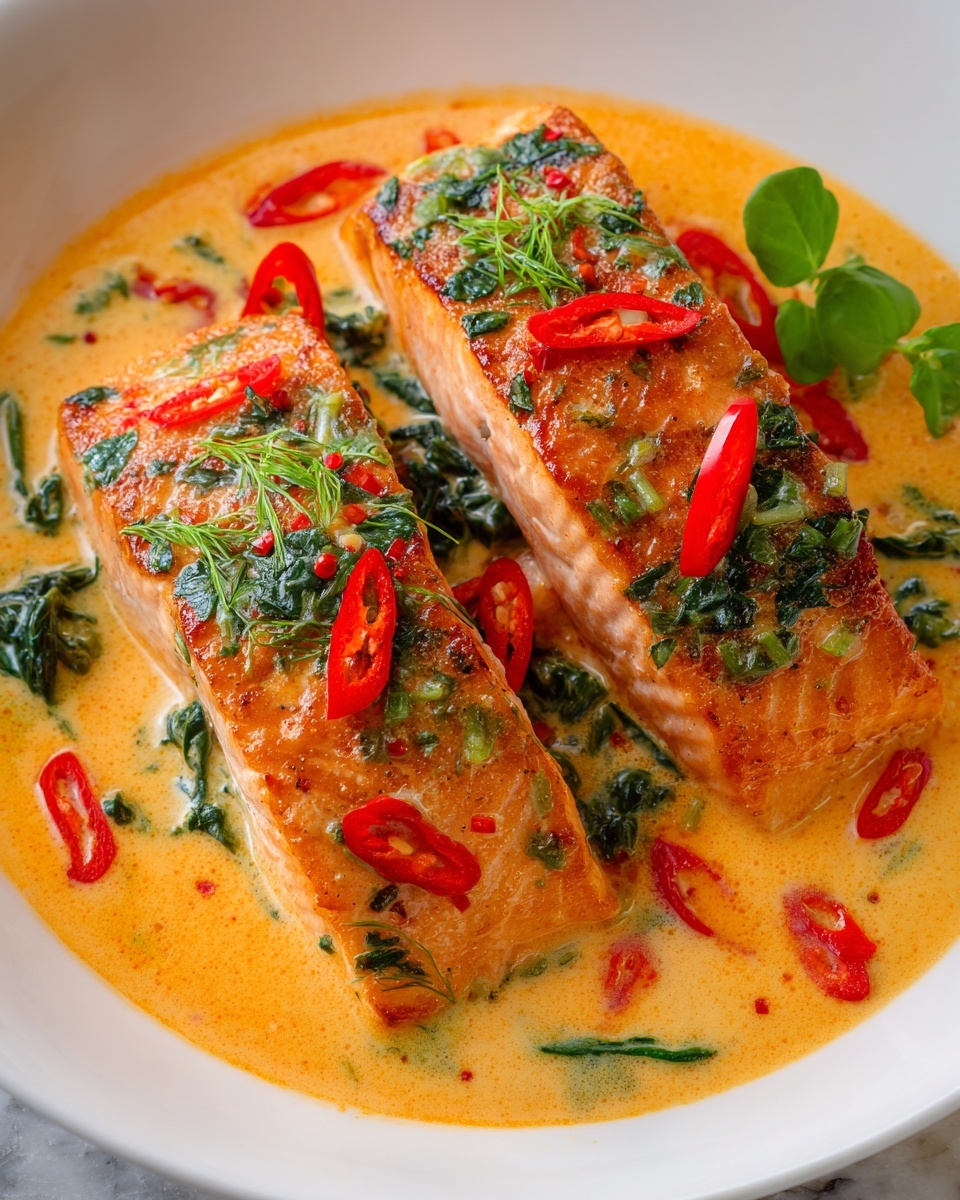 Creamy Roasted Red Pepper Salmon Recipe - Recipe Image
