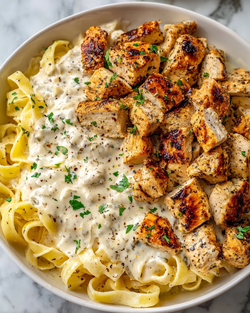 Chicken Bites with Creamy Parmesan Pasta Recipe - Recipe Image