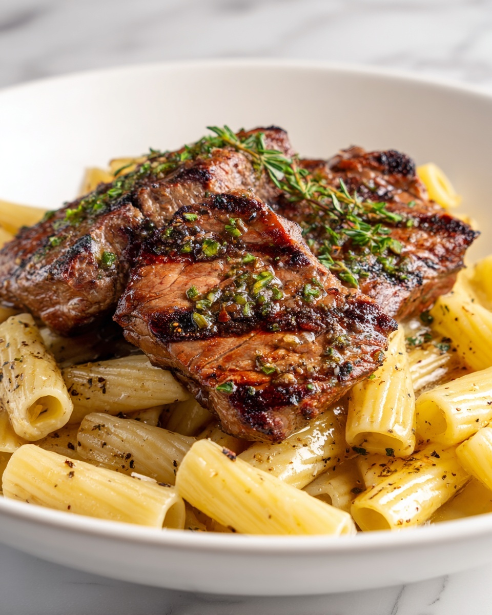 Garlic Butter Steak with Rigatoni Recipe - Recipe Image