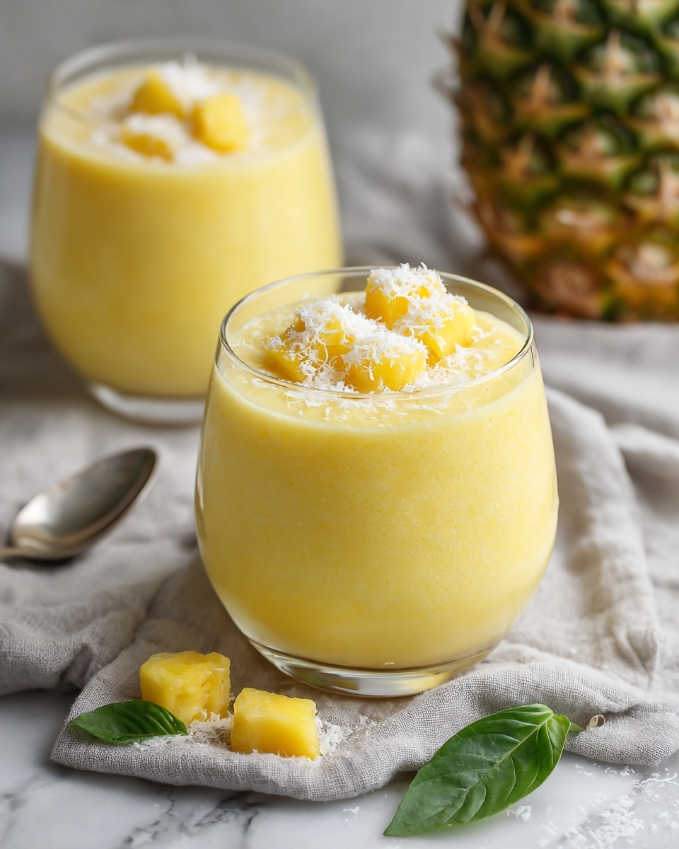 Fruity Summer Cold Pineapple Soup Recipe - Recipe Image