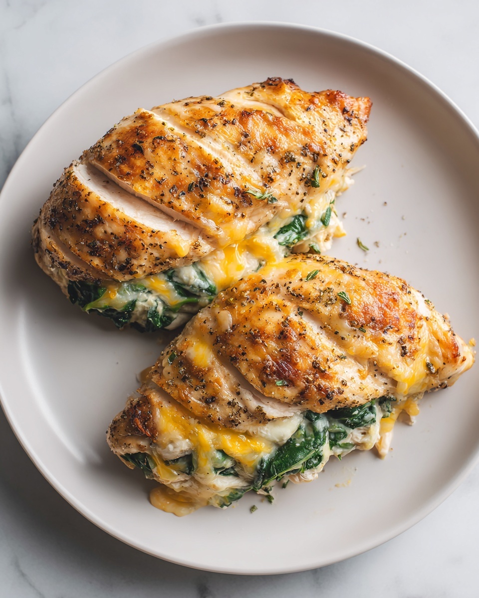 Cheesy Spinach Stuffed Chicken Breasts Recipe - Recipe Image