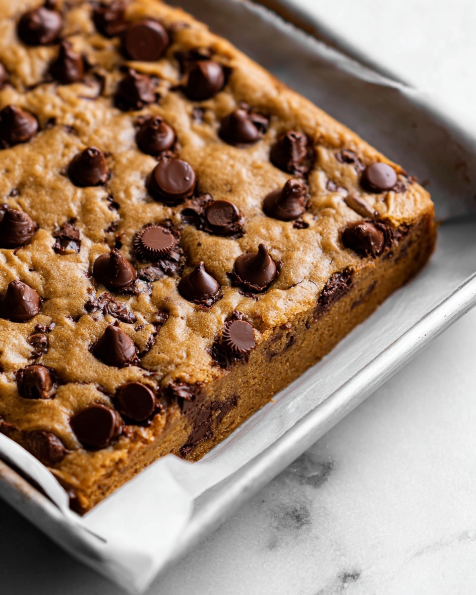 Peanut Butter Chocolate Chip Cookie Bars Recipe - Recipe Image