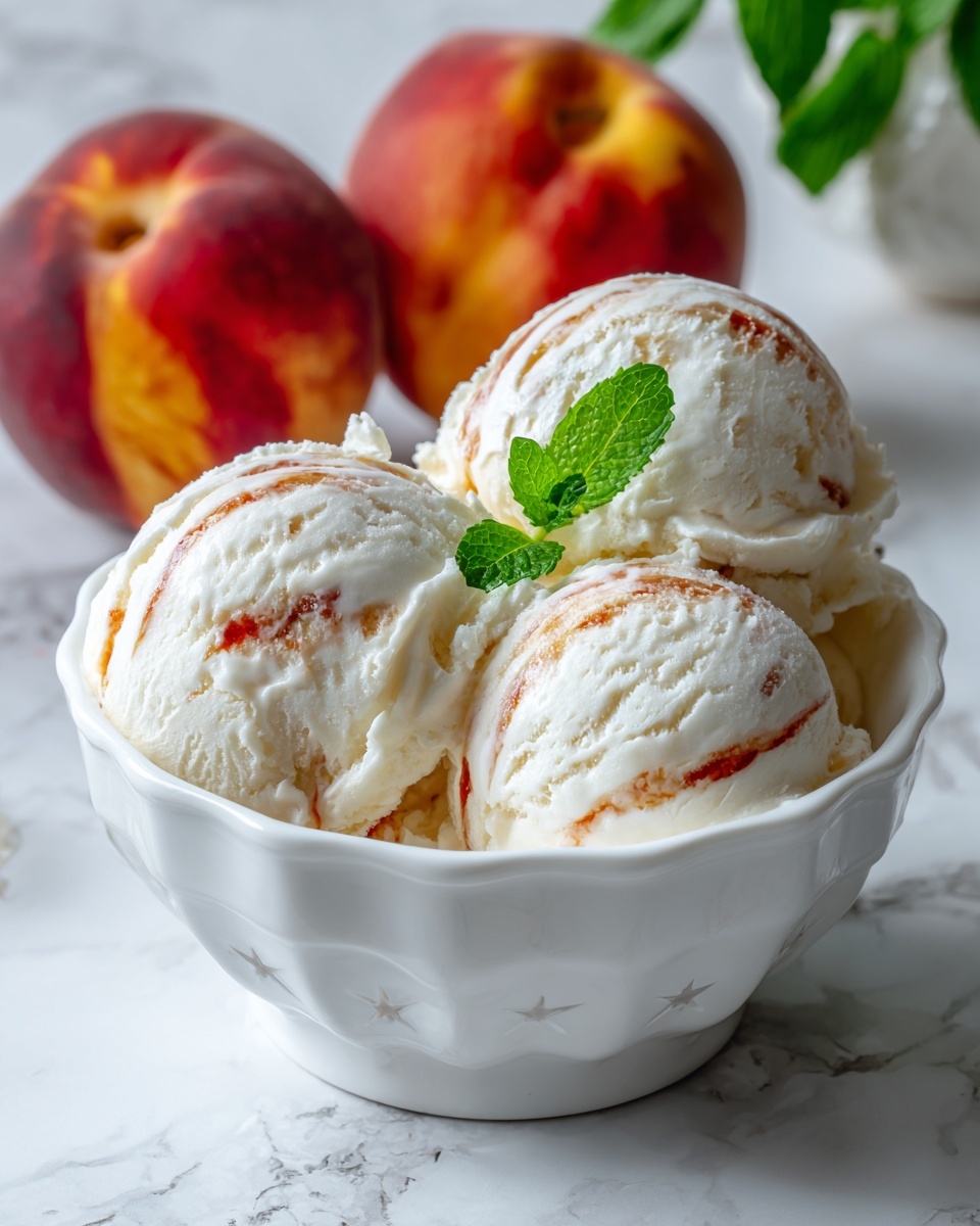 Homemade Peach Ice Cream Recipe - Recipe Image