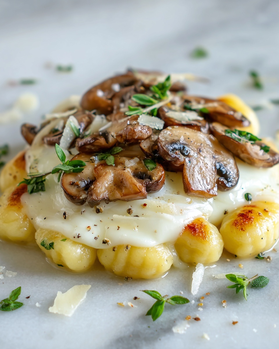 Easy Ricotta Gnocchi with Creamy Mushroom Sauce Recipe - Recipe Image