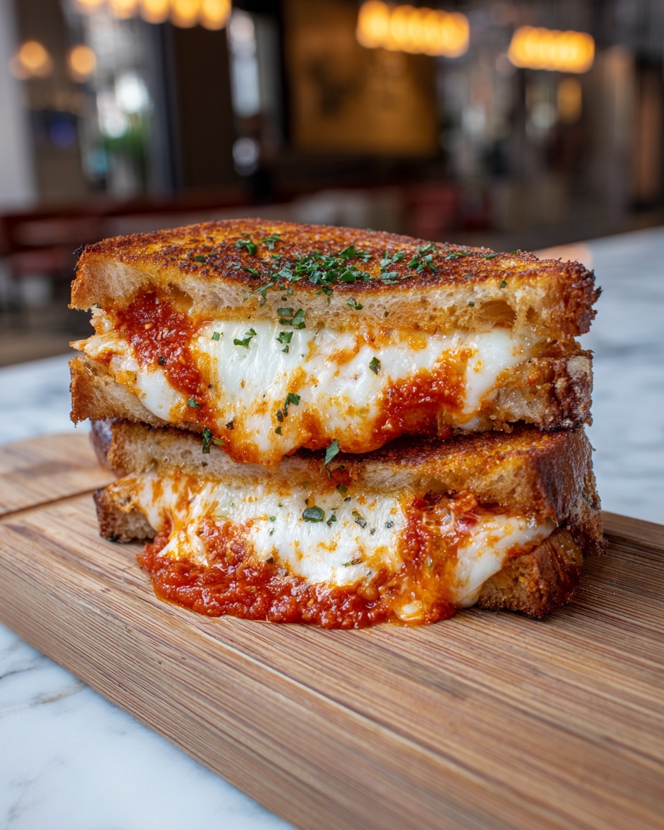 Garlic Parmesan Pizza Grilled Cheese Recipe - Recipe Image