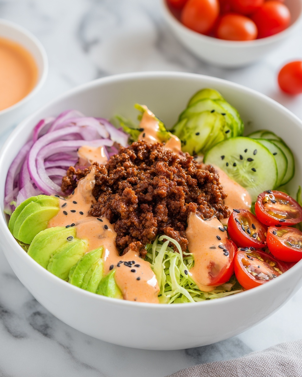 Burger in a Bowl Recipe - Recipe Image