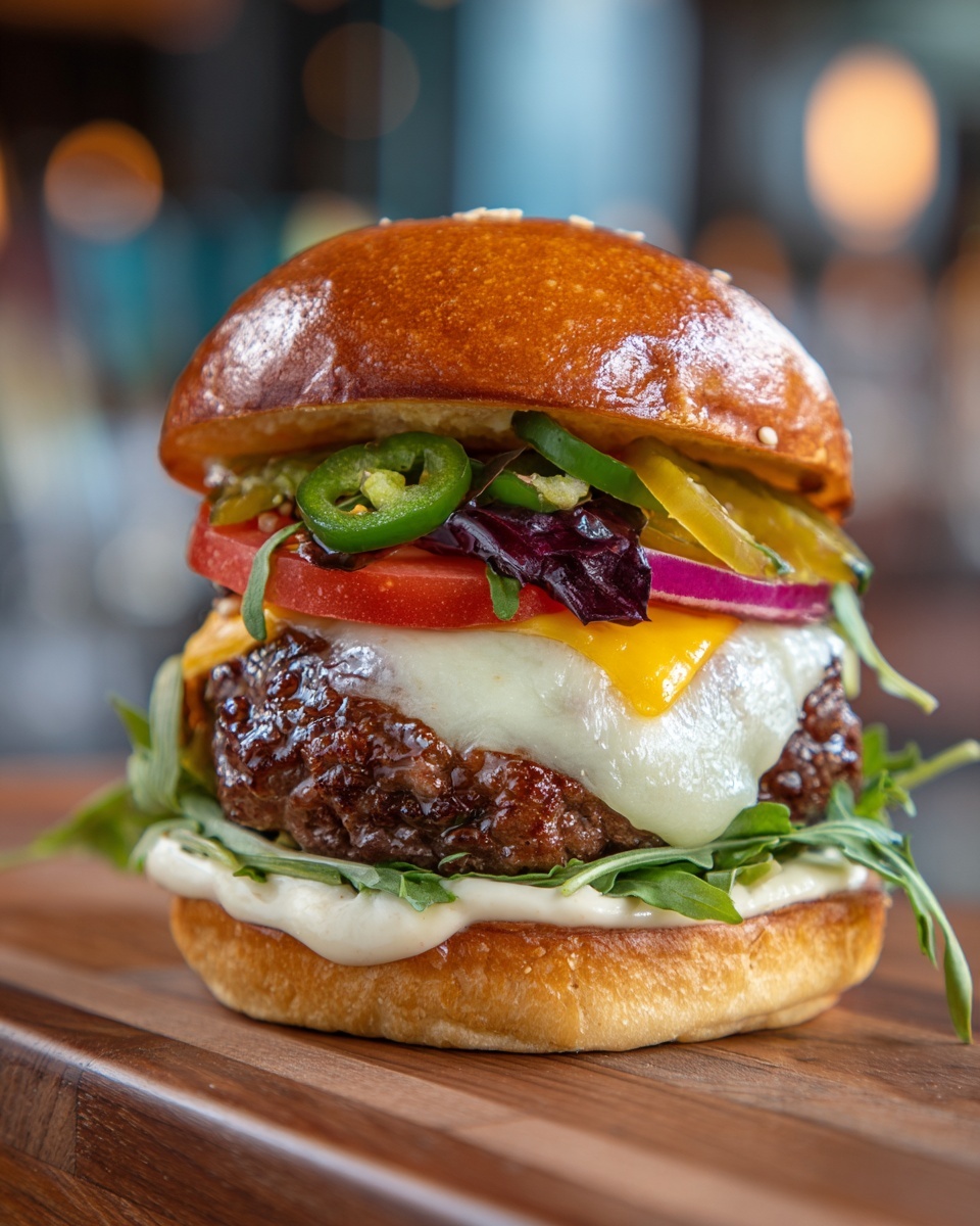 Spicy Jalapeño Pepper Jack Burger Recipe - Recipe Image